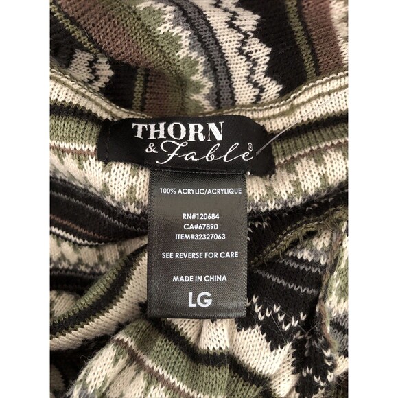 Thorn & Fable Green & Brown Stripe Halter Long-Sleeve Top Sweater Juniors L NWT - Picture 8 of 8